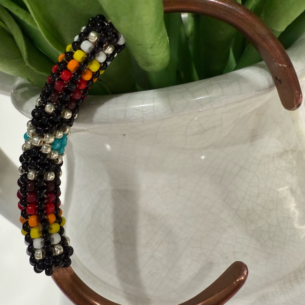Copper Multicolor Beaded Women's Bracelet